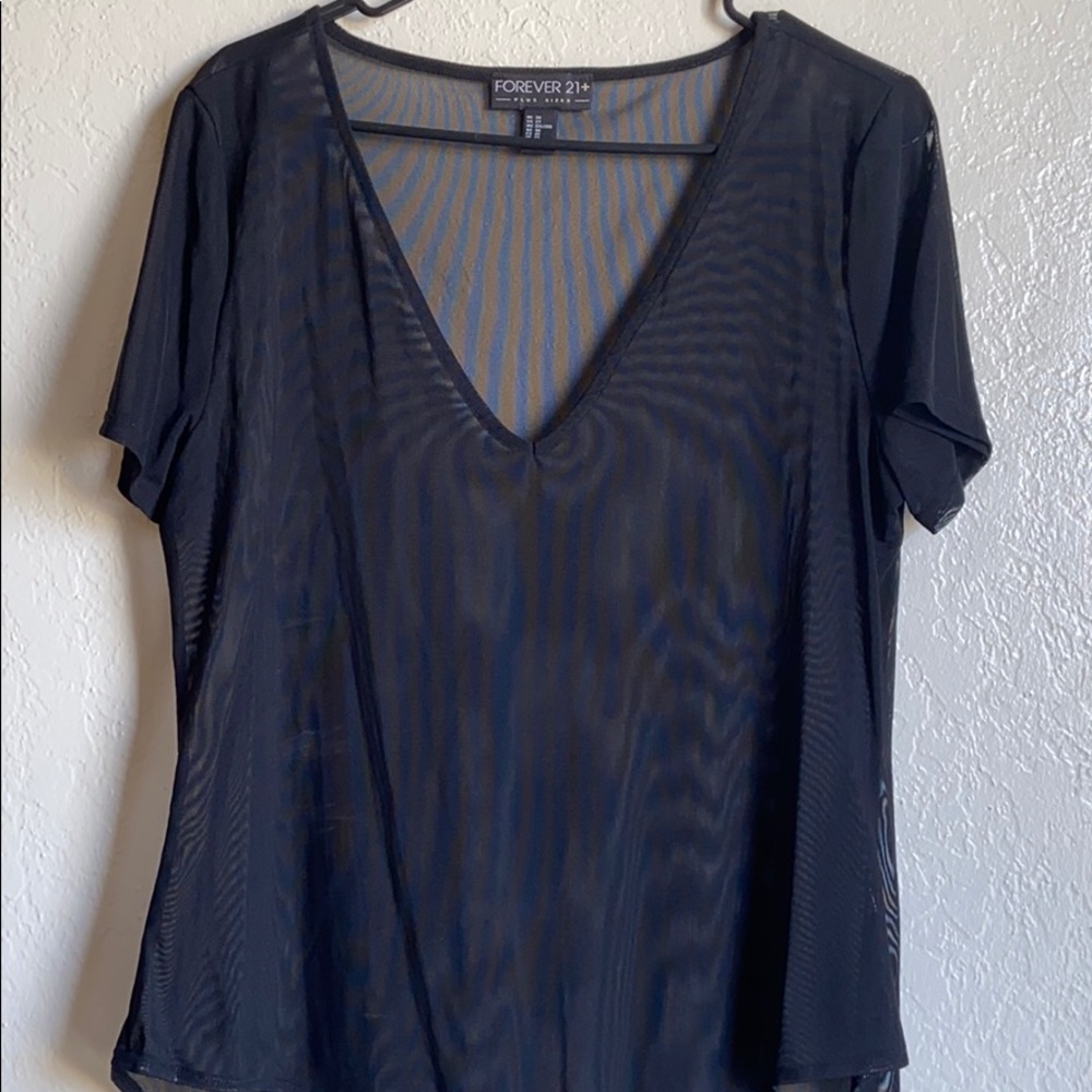 Forever 21 + Black Mesh Top